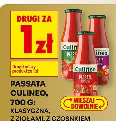 Passata Culineo, 700 g: klasyczna, z ziołami, z czosnkiem promocja w Biedronka