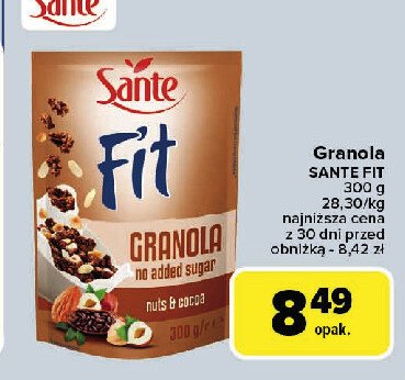 Granola orzech-kakao Sante fit promocja