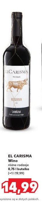 Wino El carisma reserva promocja w Kaufland