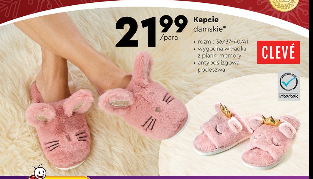 Kapcie damskie 36/37-40/41 Cleve promocja