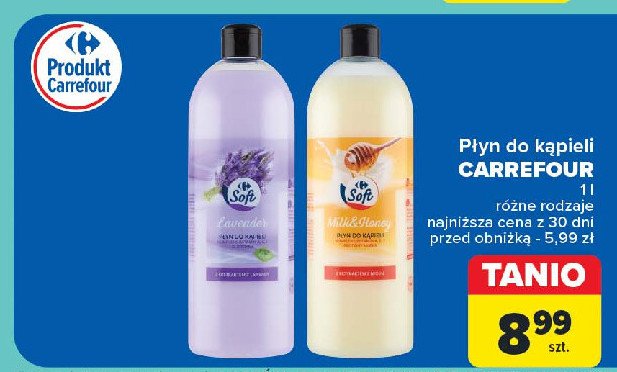 Płyn do kąpieli lavender Carrefour soft promocja