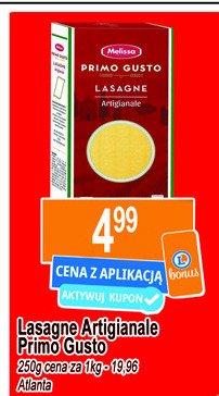 Makaron lasagne Melissa primo gusto promocja