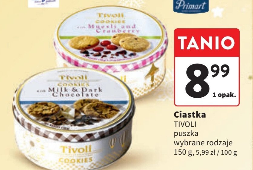 Ciastka muesli & cranberry Tivoli promocja