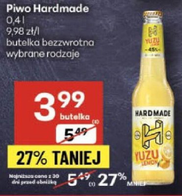 Piwo Hardmade 0,4 l butelka bezzwrotna wybrane rodzaje promocja w Delikatesy Centrum