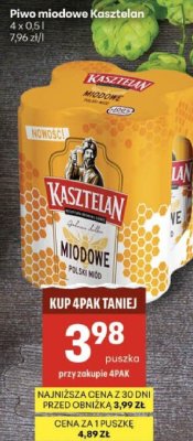 Piwo miodowe Kasztelan promocja w Delikatesy Centrum