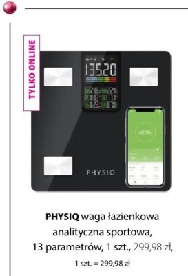 Waga łazienkowa PHYSIO analityczna sportowa 13 parametrów promocja w Hebe