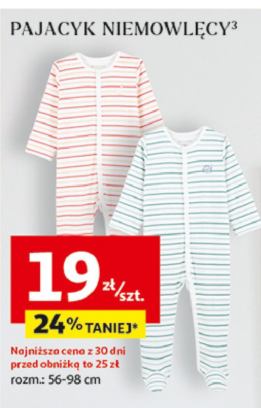 Pajac niemowlęcy 56-98 Auchan inextenso promocja