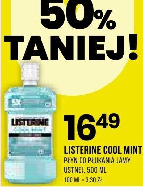 Płyn do płukania jamy ustnej LISTERINE COOL MINT promocja w Drogerie Natura