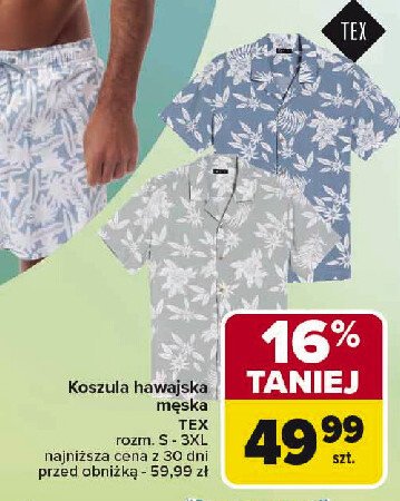 Koszula męska bawełniana s-3xl Tex promocja w Carrefour