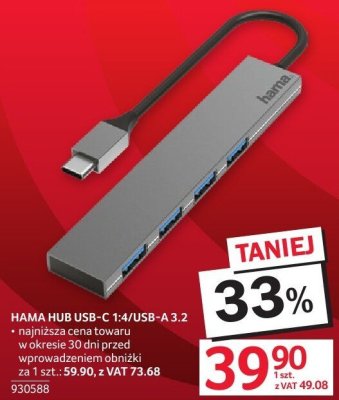 HUB USB-C HAMA 1:4/USB-A 3.2 promocja w Selgros