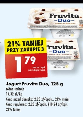 Jogurt z kulkami w czekoladzie Fruvita duo promocja
