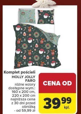 Komplet pościeli Holly Jolly 160x200 cm FARO promocja w Carrefour