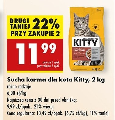 Karma dla kota z wo艂owin膮 i warzywami Kitty promocja