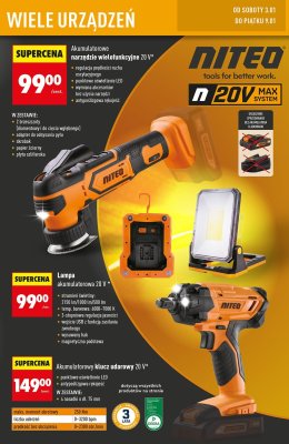 Klucz udarowy akumulatorowy 20V NITEO promocja w Biedronka