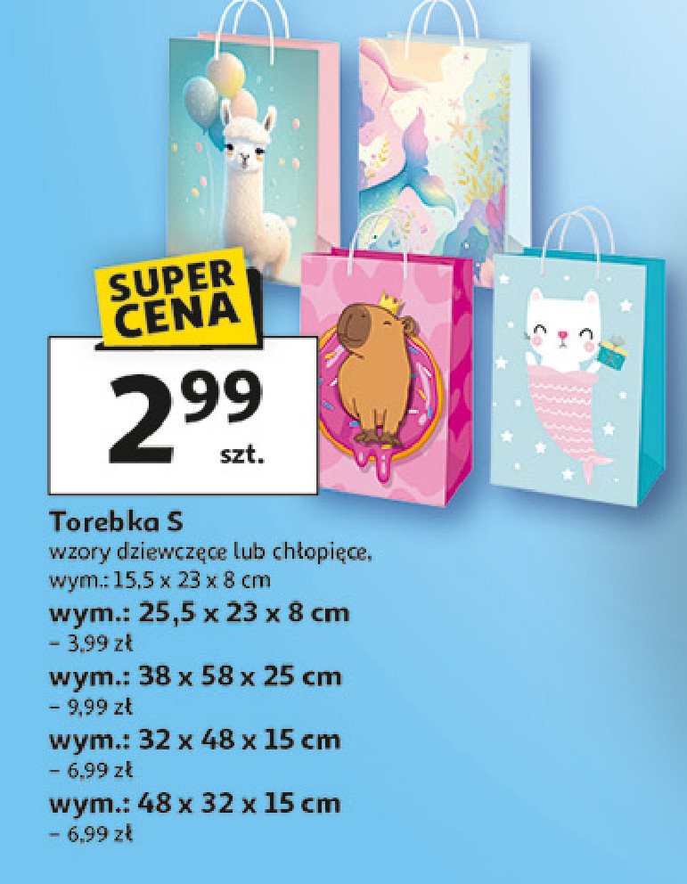 Torebka prezentowa 15.5 x 23 x 8 cm promocja w Auchan