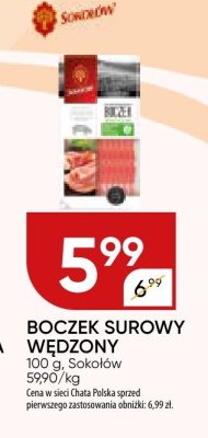 Boczek surowy wędzony Sokołów promocja w Chata Polska