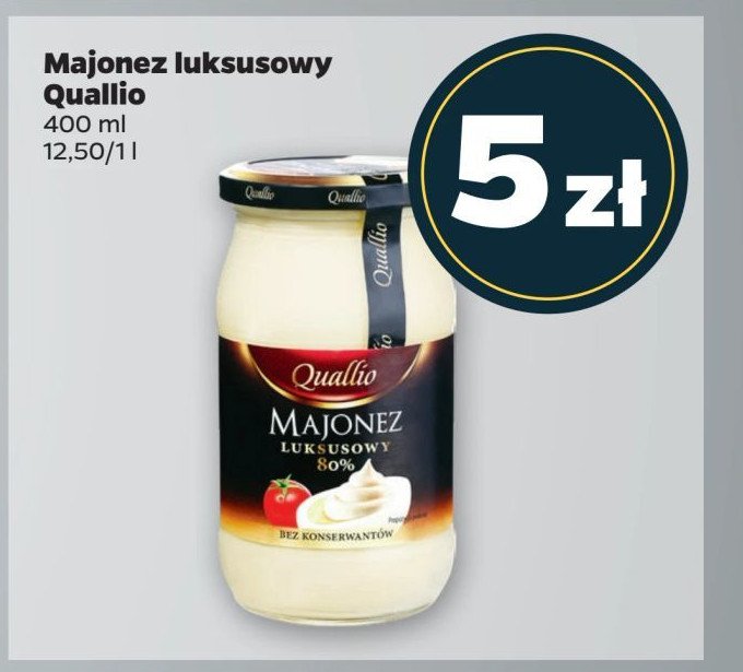 Majonez luksusowy 80 % Quallio promocja