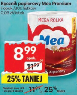 Ręcznik papierowy Mea Premium promocja w Delikatesy Centrum
