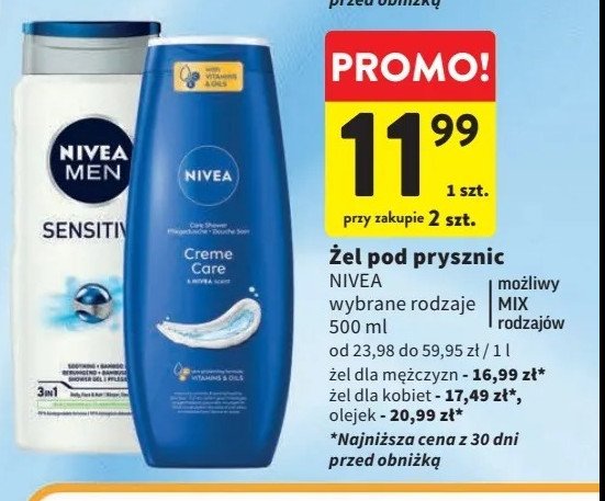 Żel pod prysznic cherry blossom Nivea creme oil pearls promocja