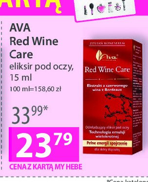 Eliksir pod oczy odmładzający Ava red wine care promocja