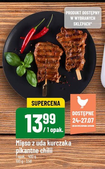 Mięso z uda kurczaka z marynacie pikantne chili promocja