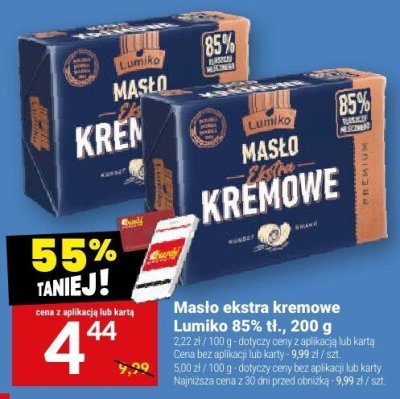 Masło ekstra kremowe Łuników Ekstra, 1 kg, 200 g promocja w Twój Market