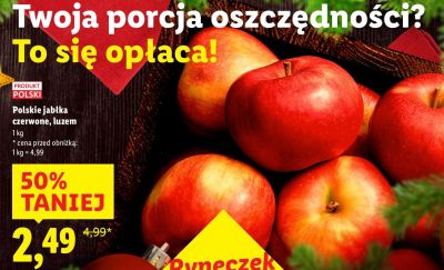 Polskie jabłka czerwone luzem promocja w Lidl