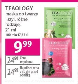 Maseczka nawilżenie i wygładzenie z herbatą matcha Teaology tea infusion skincare promocja