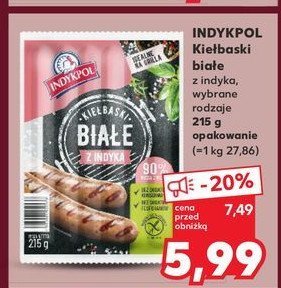 Kiełbaski białe z indyka Indykpol promocja