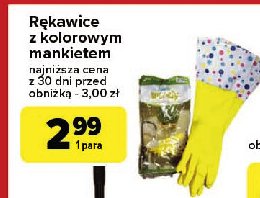 Rękawice z kolorowym mankietem Rozenbal promocja w Carrefour