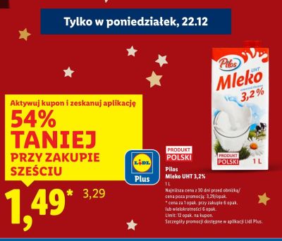 Mleko UHT 3,2% promocja w Lidl