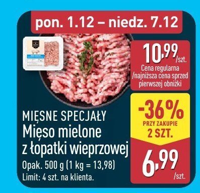 Mięso mielone z łopatki wieprzowej MIĘSNE SPECJAŁY promocja w Aldi