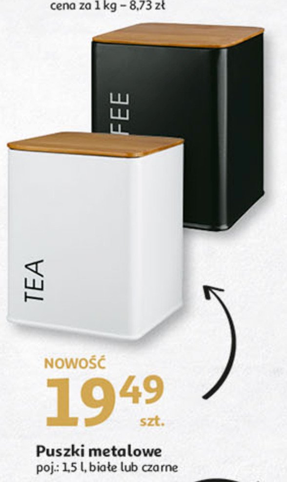 Puszka metalowa czarna 1.5 l promocja
