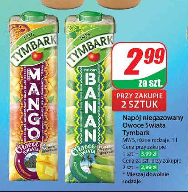 Napój zielony banan Tymbark owoce świata promocja