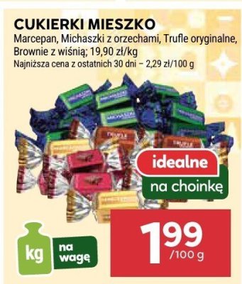 Cukierki mieszko Marcepan, Michaszki z orzechami, Trufle oryginalne, Brownie z wiśnią promocja w Stokrotka