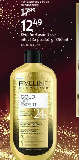 Odżywcze mleczko do ciała Eveline gold lift expert promocja w Rossmann