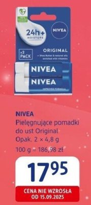 Pielęgnujące pomadki NIVEA do ust Original promocja w Drogerie DM