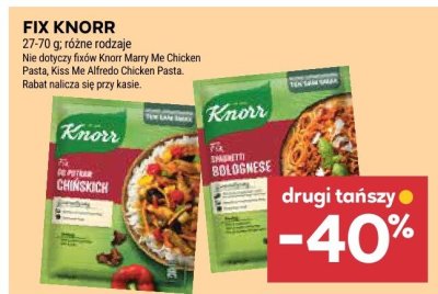 Fix Knorr różne rodzaje promocja w Stokrotka