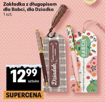 Zakładka z długopisem dla Babci, dla Dziadka promocja w Delikatesy Centrum