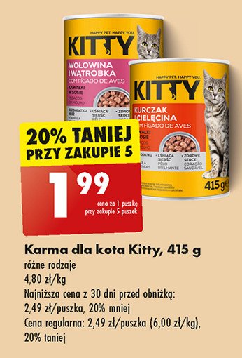 Karma dla kota z kurczakiem i cielęciną Kitty promocja