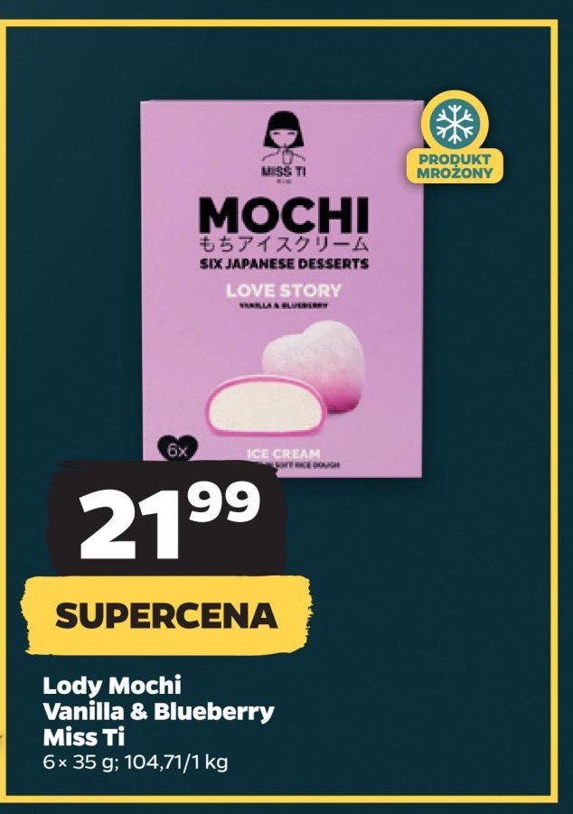 Lody mochi vanilla & blueberry Miss ti promocja