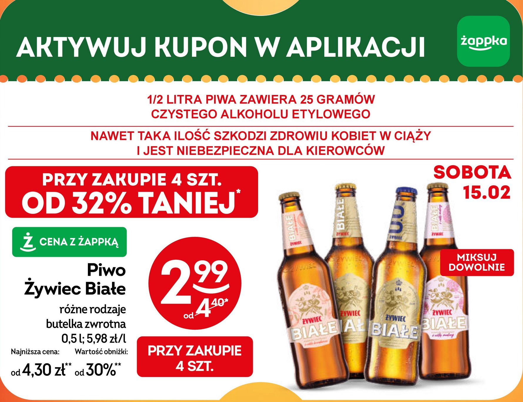 Piwo Żywiec białe z nutą brzoskwini promocja w Żabka