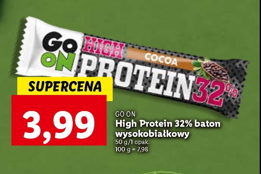 Baton protein kakaowy Go on! promocja