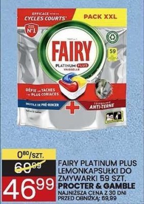 Tabletki do zmywarki FAIRY PLATINUM PLUS lemon&lime PROCTER & GAMBLE promocja w Wafelek