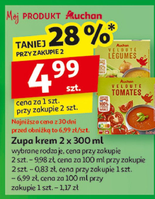 Zupa krem z pomidorów Auchan różnorodne (logo czerwone) promocja