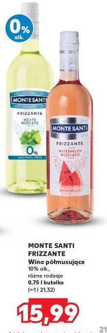 Wino Monte santi frizzante mojito 0% promocja w Kaufland