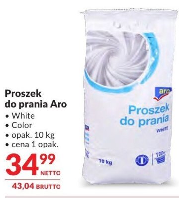 Proszek do prania Aro White, Color promocja w Makro