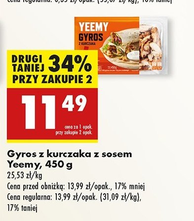 Gyros z kurczaka Yeemy promocja