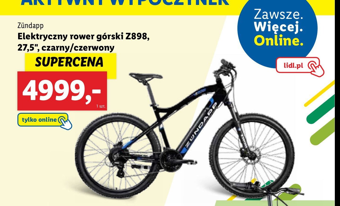 Rower elektryczny z898 czarny Zundapp promocja