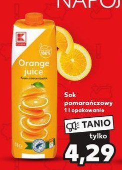 Sok pomarańczowy 100 % K-classic promocja